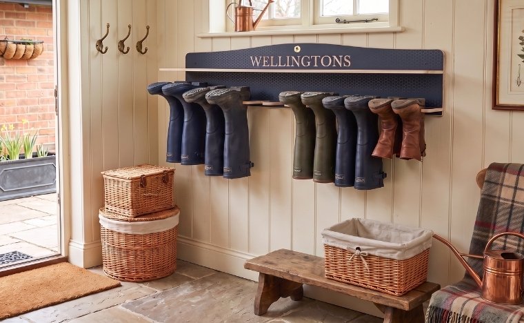 a welly rack for a family is a fabulous unique wedding gift