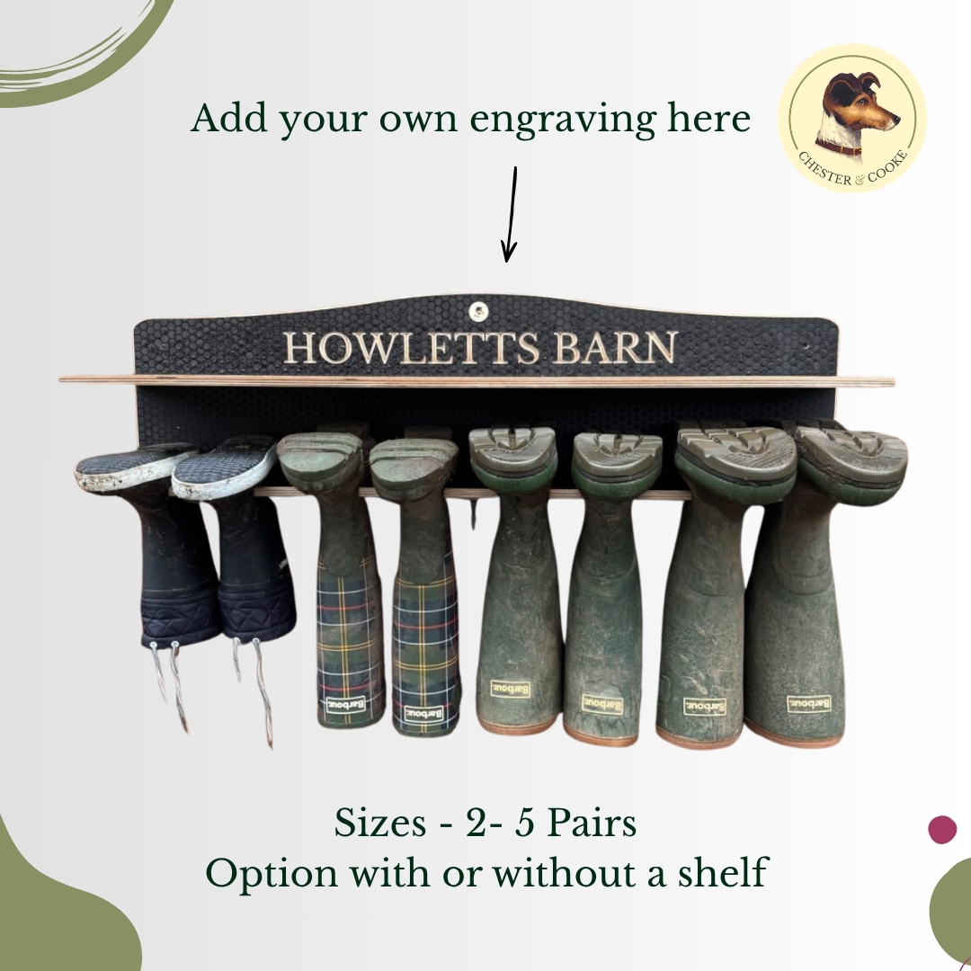 add your engraving to the Chester & Cooke welly rack
