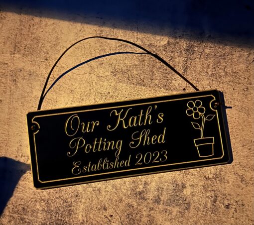 garden sign in calligraphy