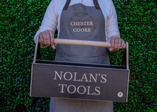 brown personalised tool box