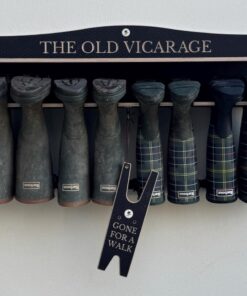 the old vicarge welly rack designed and made by Chester & Cooke