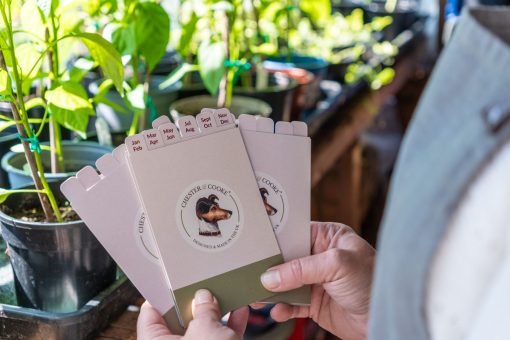 Gardener's Seed divider cards fit perfectly in the Chester & cooke seed storage box