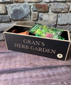 personalised brown herb planter kit