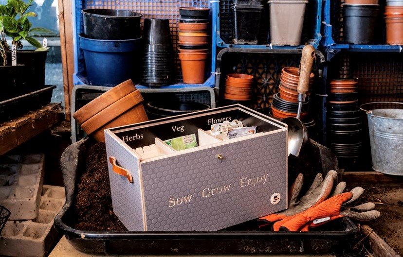 Grey Seed Box to store seed packets