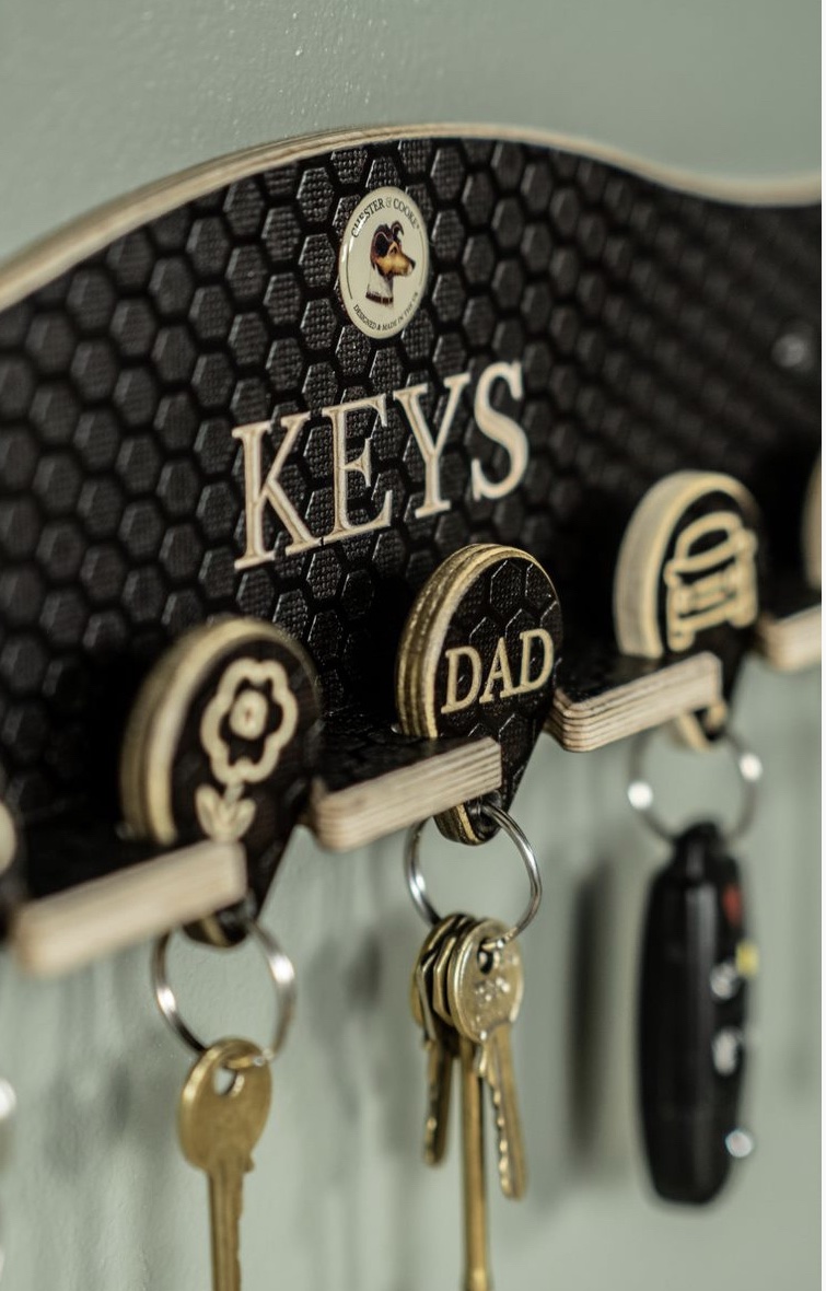 Key rack - this unique design helps you get organised, the same goes for your welly boot rack.