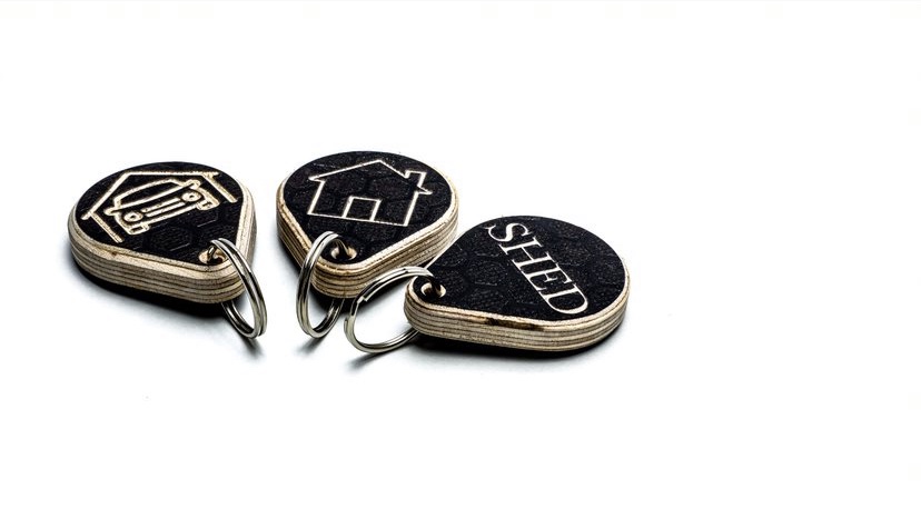 Engraved wooden keyrings