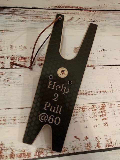 Personalised Wooden Boot Jack with a leather hanging strap