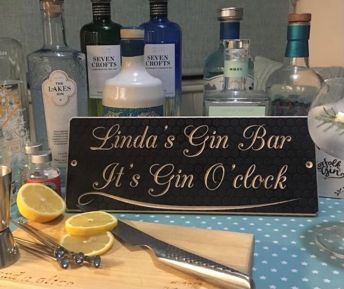 Personalised engraved Gin Sign a great present to have on our Christmas Gift guide