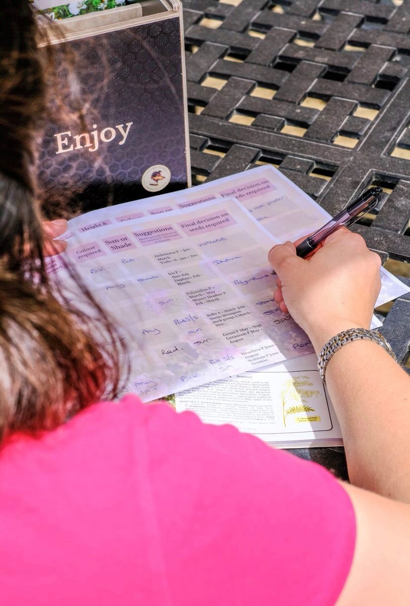 Achieve blooms all year round with my garden planner which you can put in your seed storage box and also the herbs from your indoor herb planter can live here too.