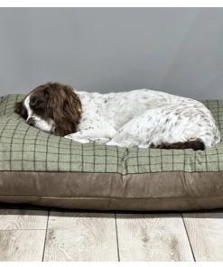 Tweed dog cushion