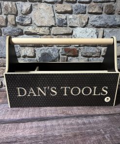 Personalised wooden tool box