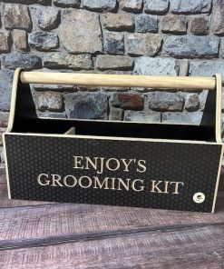 wooden grooming kit box