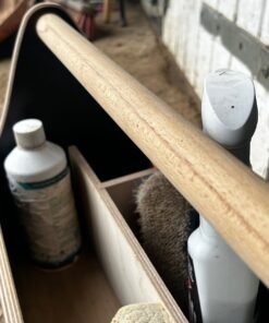ash handle of the wooden grooming kit