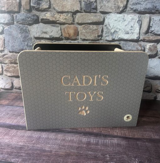 grey small dog toy box