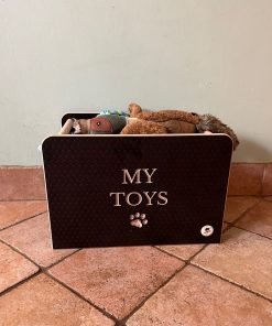 Dog Toy Box - with standard engraving of My Toys