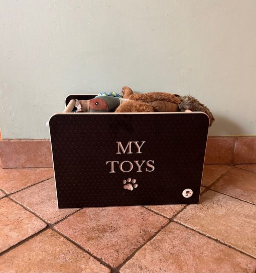 Dog Toy Box - with standard engraving of My Toys