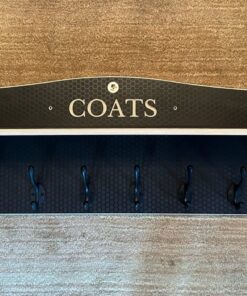 Wooden coat rack with shelf