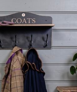 a personalised gift of a wooden coat rack with a shelf is a wonderful gift for a wedding