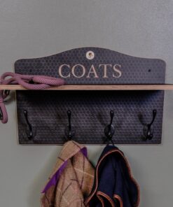 Coat rack with shelf in brown