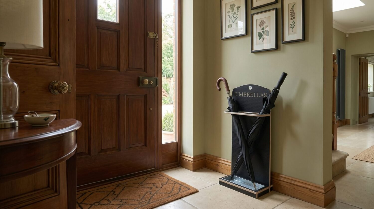 wooden personalised umbrella stand the perfect unique wedding gift idea hallway