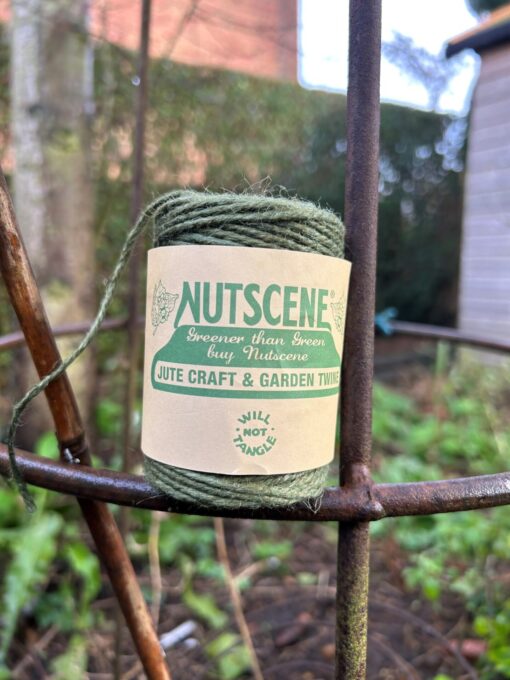 biodegradable garden twine on a climbing frame