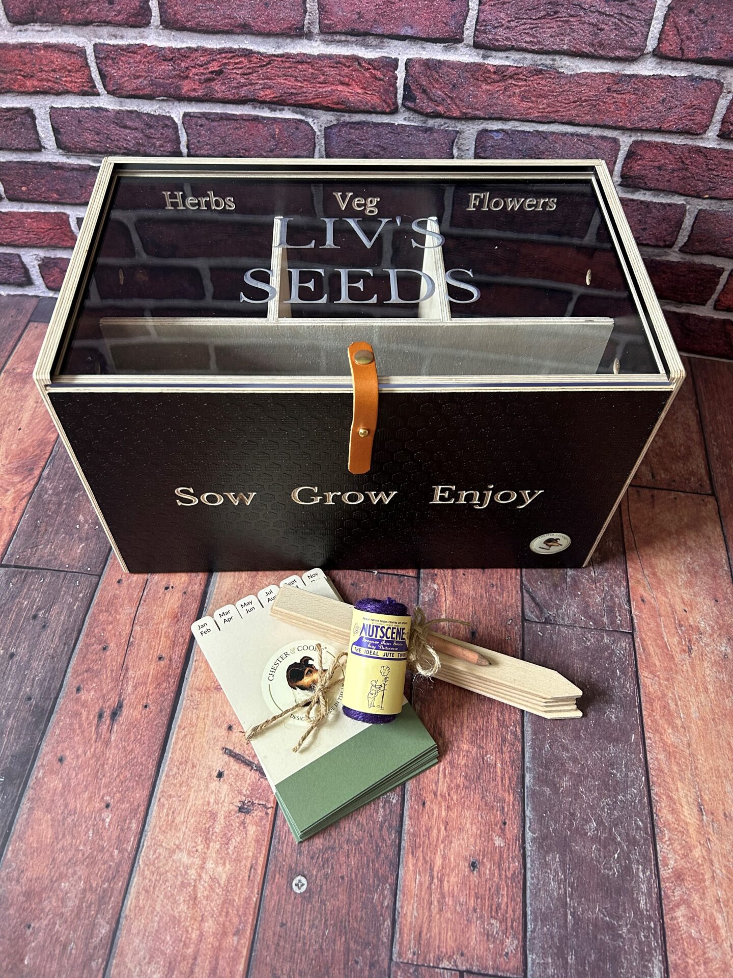personalised seed organiser box a perfect gardener's gift set