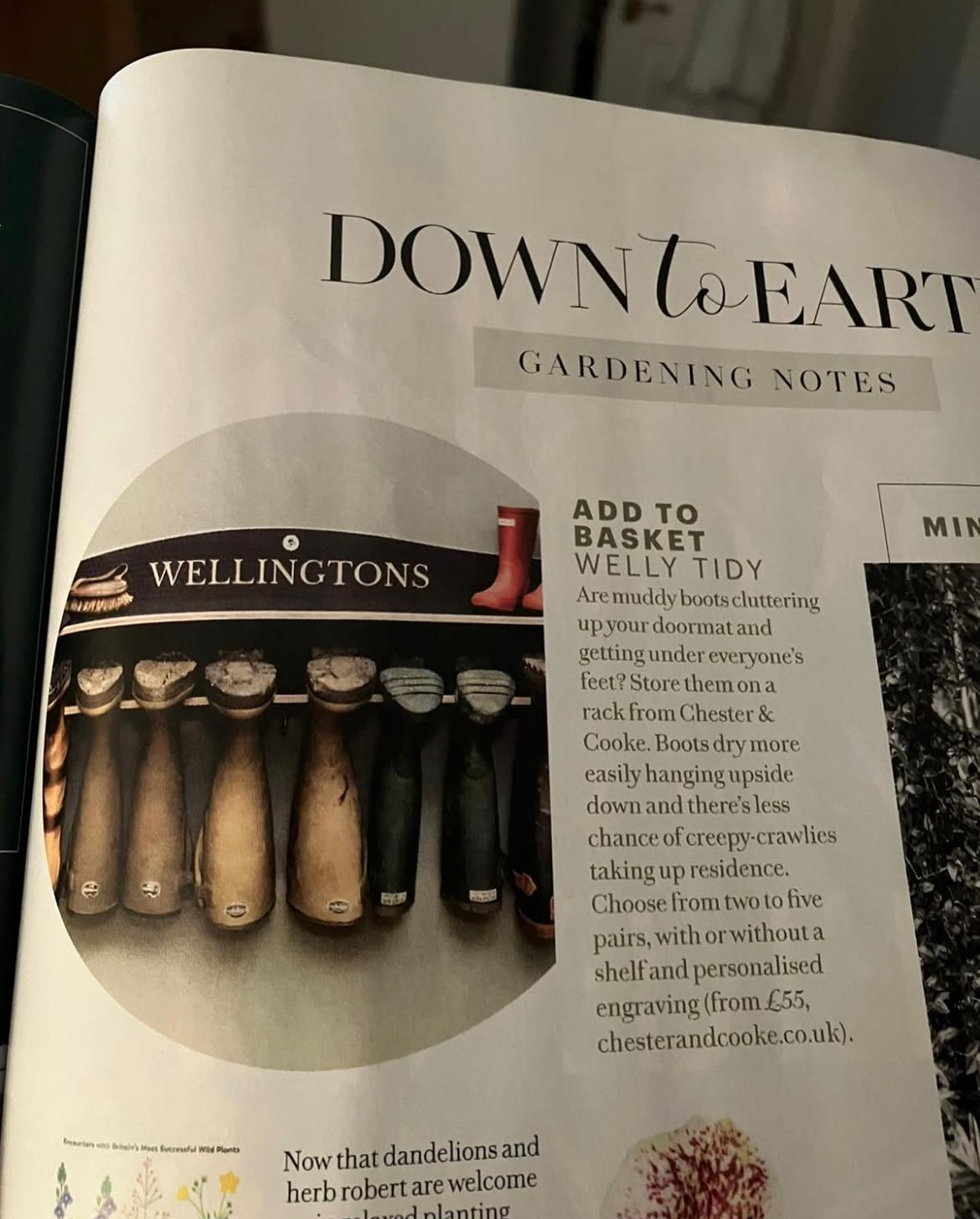 Country Living Magazine - welly rack feature