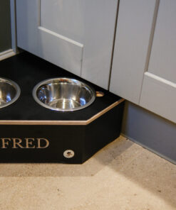 small corner dog bowl stand fits under cabinets