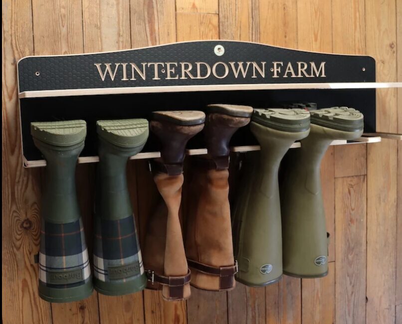 Wellington rack with personalisation