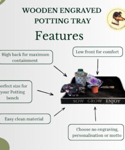 features of the wooden engraved potting tray
