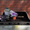 Wooden engraved personalised potting tray for seed sowing
