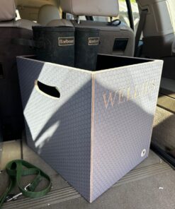 grey boot box in the car