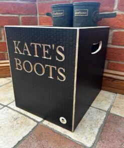 wooden brown boot box