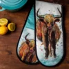 practical Country Style Oven Mitt, Highland cow oven gloves