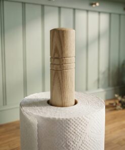 wooden engraved kitchen roll holder