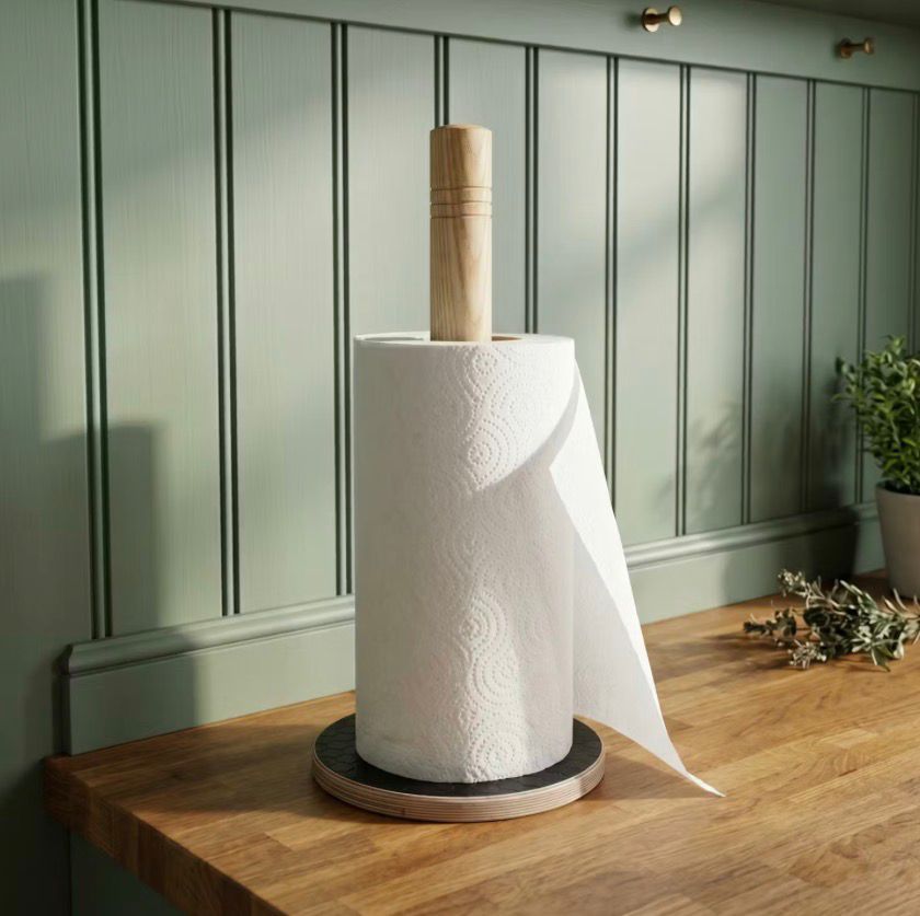 wooden kitchen roll holder