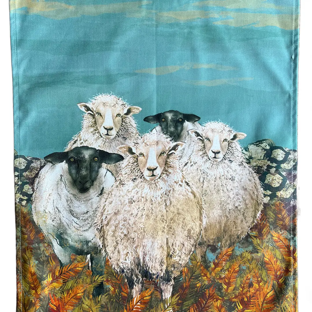 Country themed tea towel