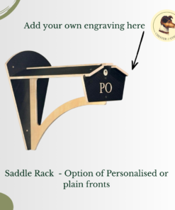 add your personalisation to a wooden saddle rack