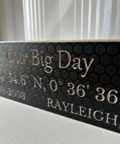 wedding day co-ordinates sign unique gift