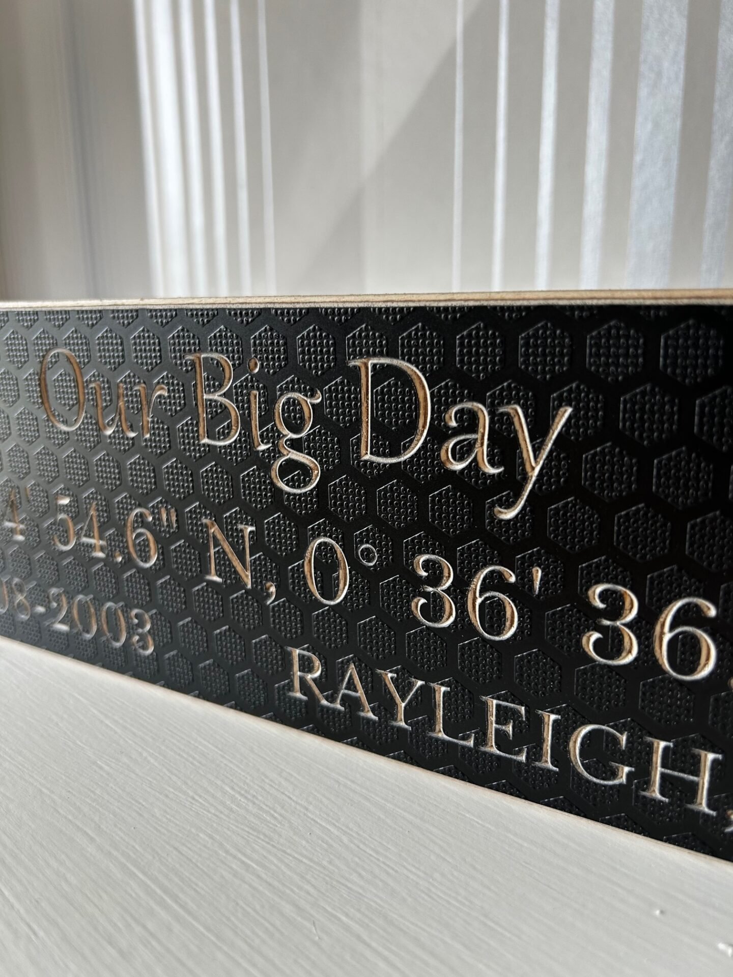 wedding day co-ordinates sign unique gift