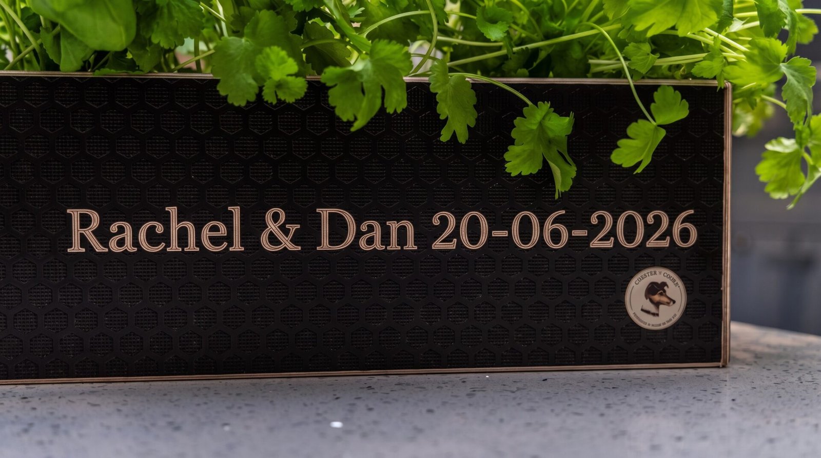 unique wedding gift ideas a personalised gift of a wooden herb planter engraved with their names