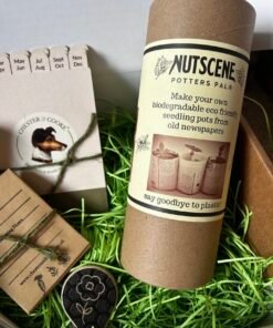 This seed sowing gift box also contains a potters pal to make seedling pots for planting.