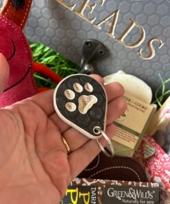 wooden paw keyring