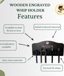 features of the personalised whip holder